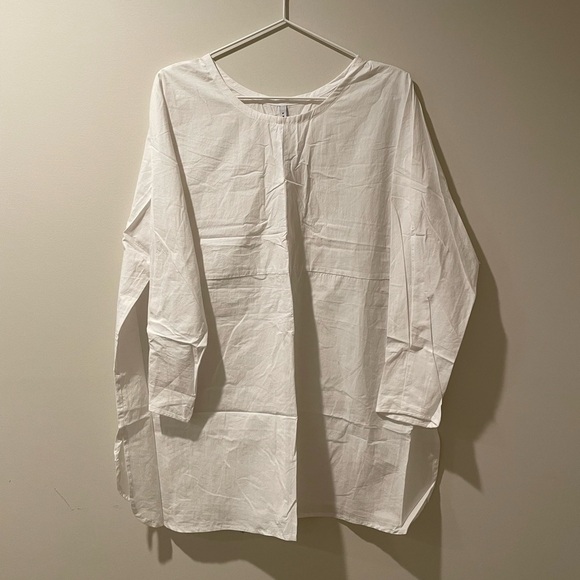 NWT PRIORY Cross Top in Light Poplin White Size S/M - Picture 6 of 8